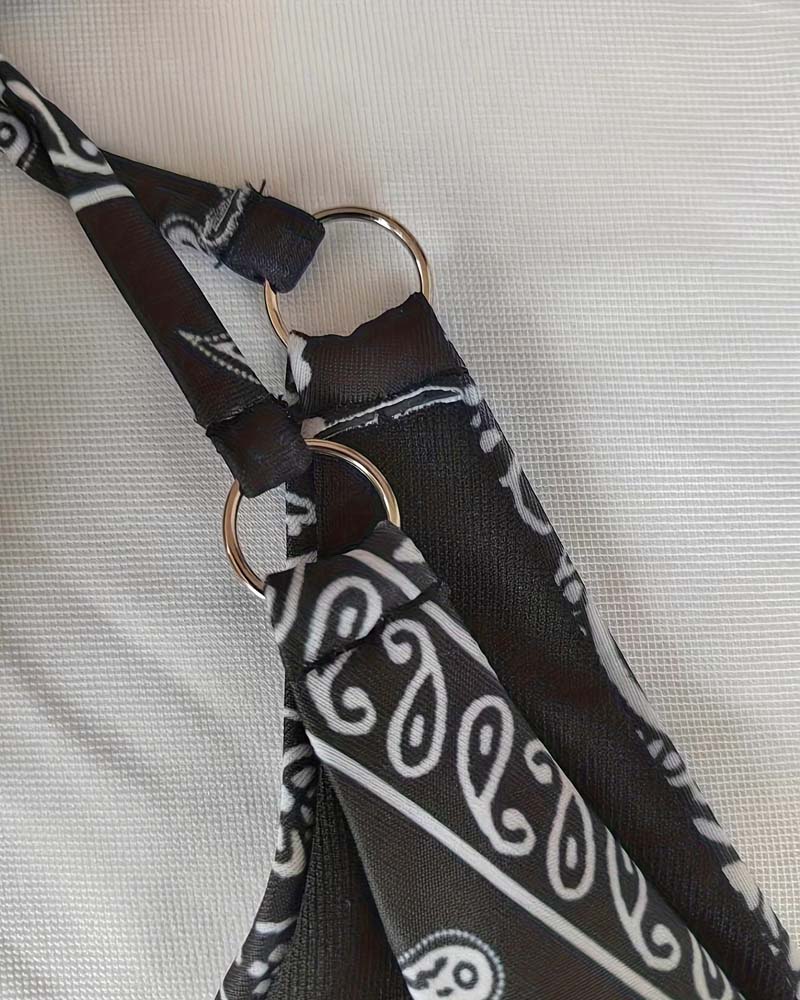 Bikini Halterneck Cashew Blomster Stropper