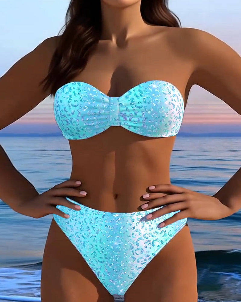 Bikini Leopardmønster Bandeau