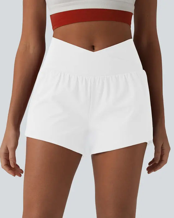 Ensfargede Shorts Middels Midje