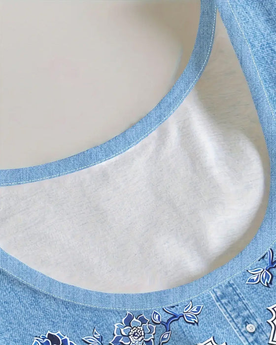 Kjole Ermeløs Imitasjon Denim