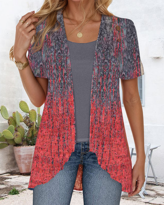 Bluse Falsk To-Del Korteermet Uregelmessig