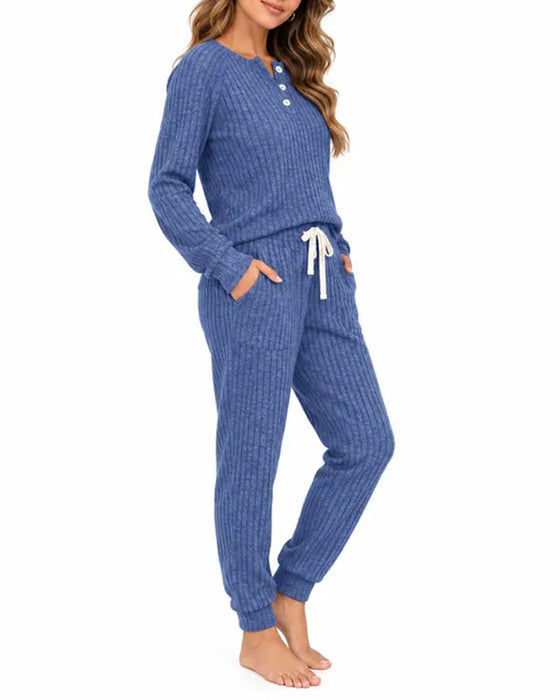 Dress Henley Krage Stripet Strikket