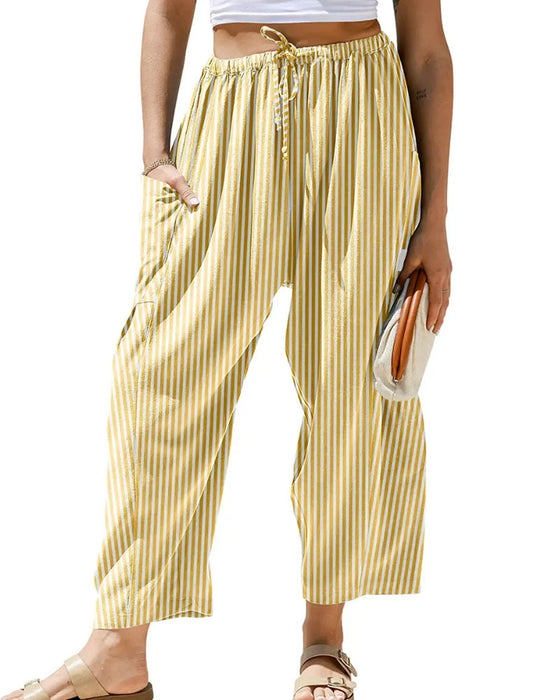 Bukser Casual Rutete Mønster Cropped
