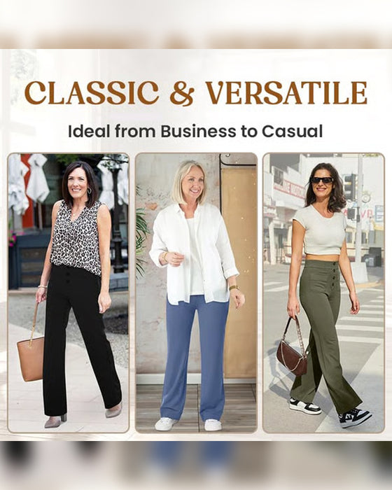 Bukse Høyhalset Knapping Vide Ben