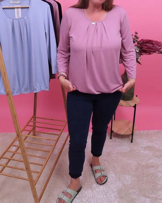 Topp Med Rund Krusning Och 3/4 Arm