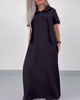 Kjole Ensfarget Hettegenser Casual