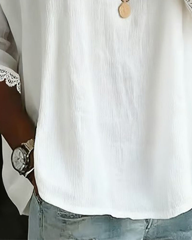 Bluse Kniplingkantet Innfelling Babykrage