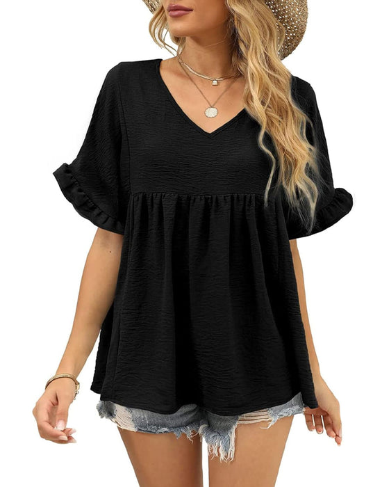 Bluse Avslappnet Rysje Loose Fit