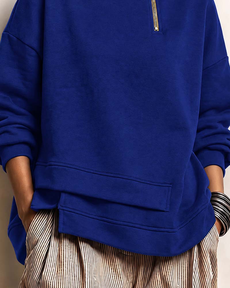 Sweatshirt Turtleneck Glidelås Uregelmessig