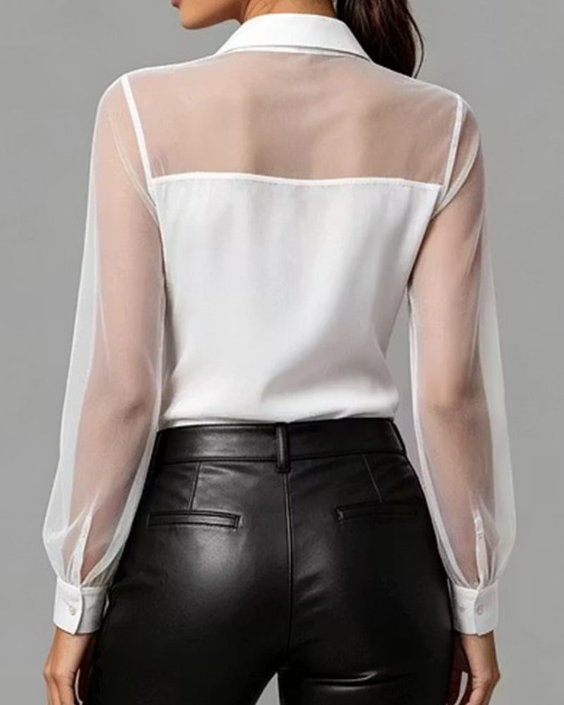 Skjorte Knapp Casual Solid