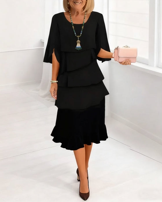 Kjole Stilig Rund Hals Etasje