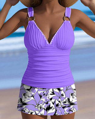 Badedrakt Stripemønster Skjørt