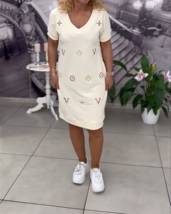 Kjole Mote V-Hals Kortermet