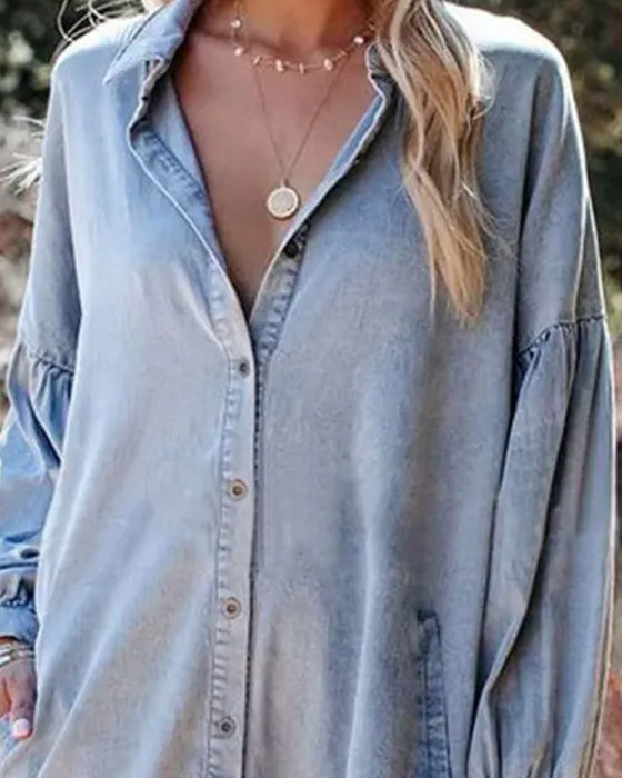 Bluse Boble Erme Knapp Casual