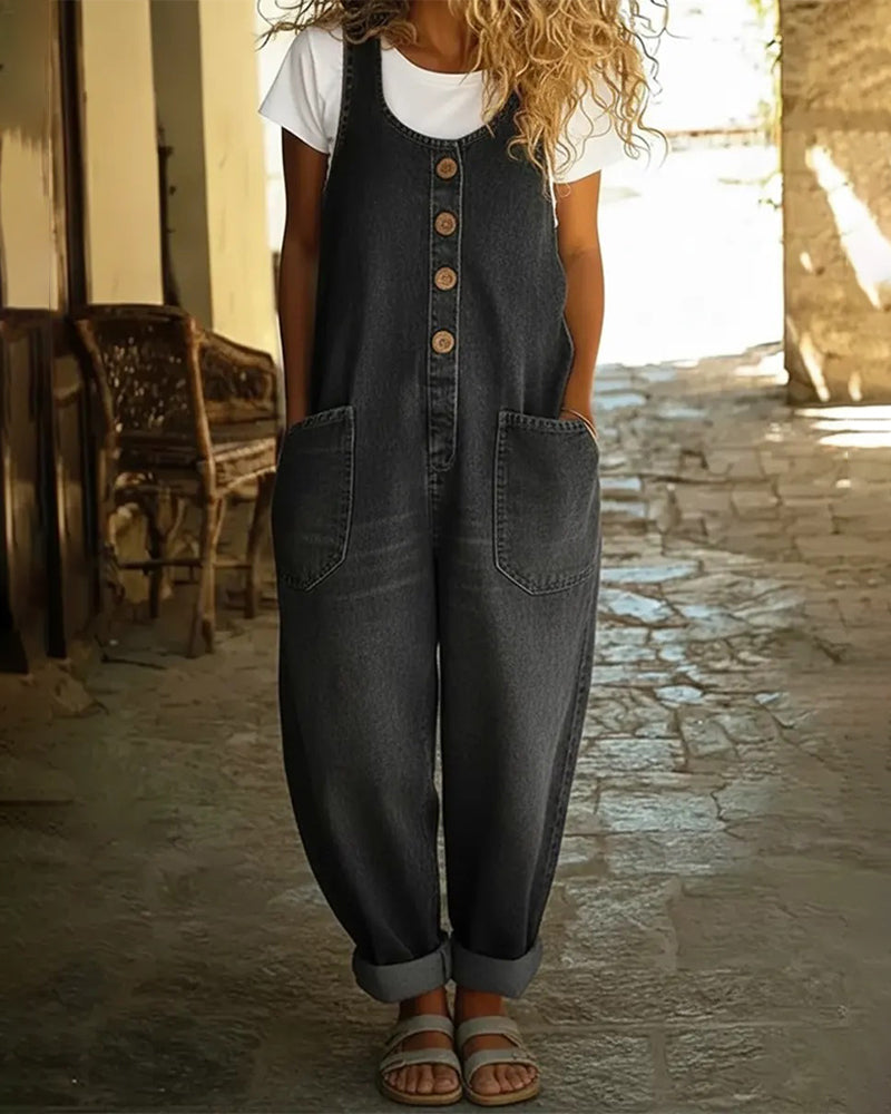 Kjeledress Uformell Lomme Denim