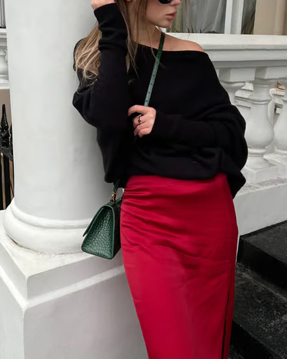 Innovativ Asymmetrisk Drapert Strikkevarer