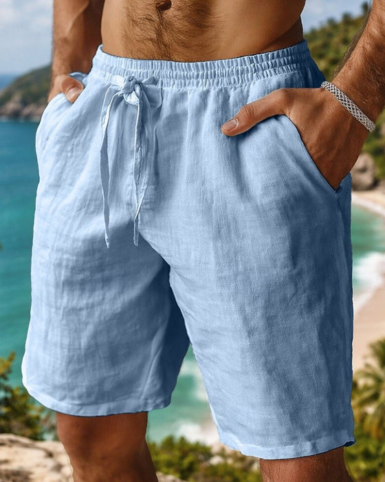 Shorts Ren Bomull Strand Fempunkt Avslappet