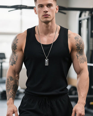 Tank Topp Herre Bomull Fitness