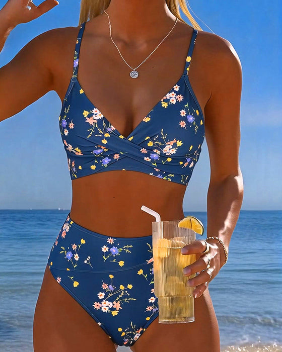 Bikini Sexy Korskryssende Blomstermønster