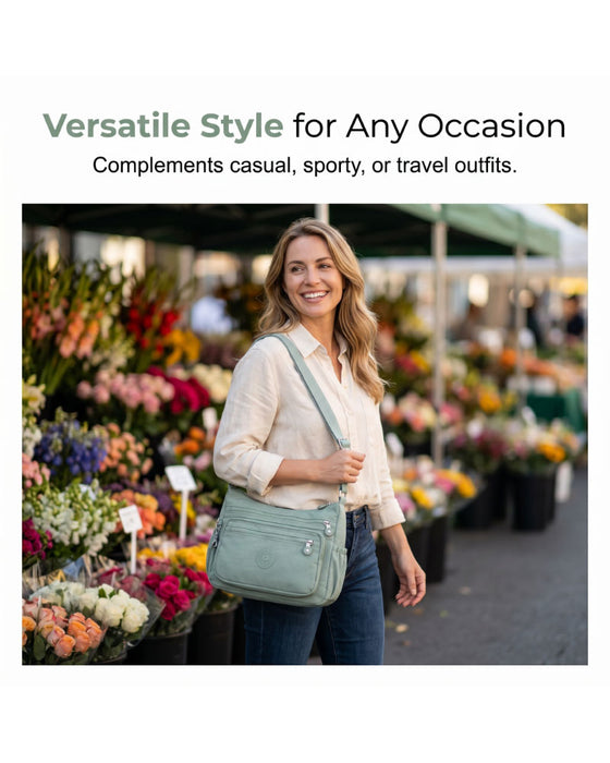 ⌛ Tidsbegrenset Tilbud – Lett Vannavstøtende Crossbody Veske 👜