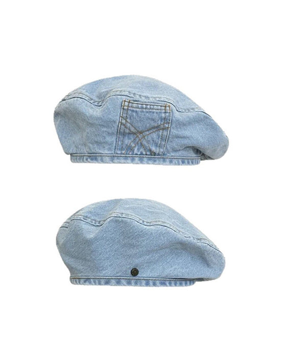 Beret Kvinner Vintage Denim