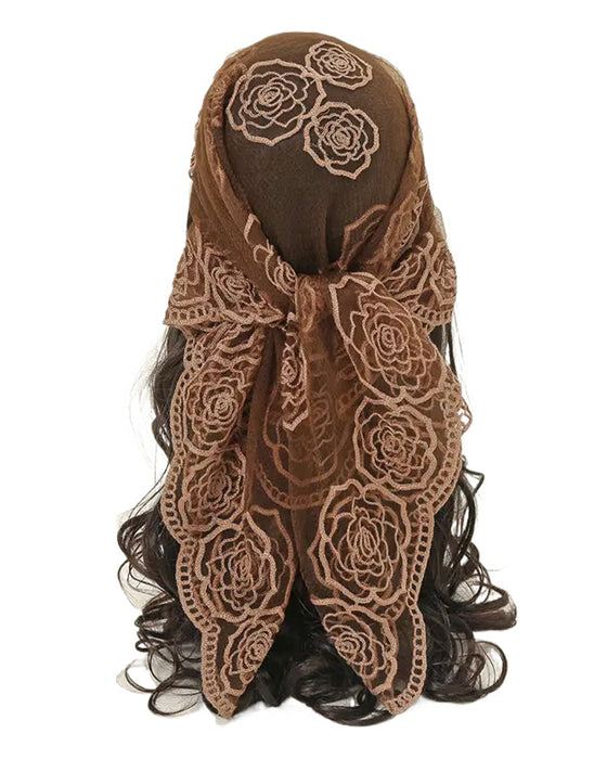 Blomstret Nett Scallop Design Bandana