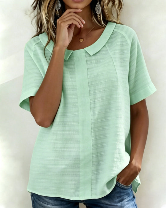 Bluse Teksturert Peter Pan Krage