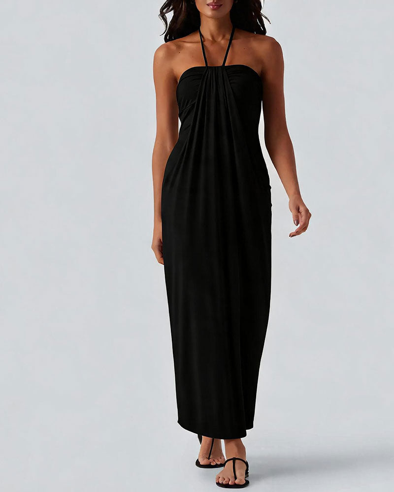 Kjoler Halter Drape Lang