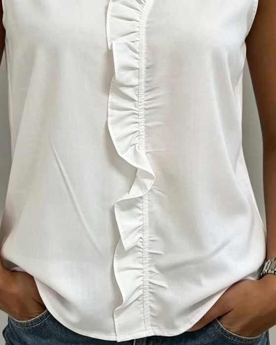 Tank Top Ruffle Ermeløs