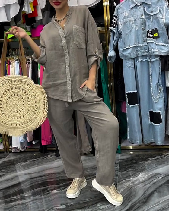 Dress Ståkrage Lomme Avslappet