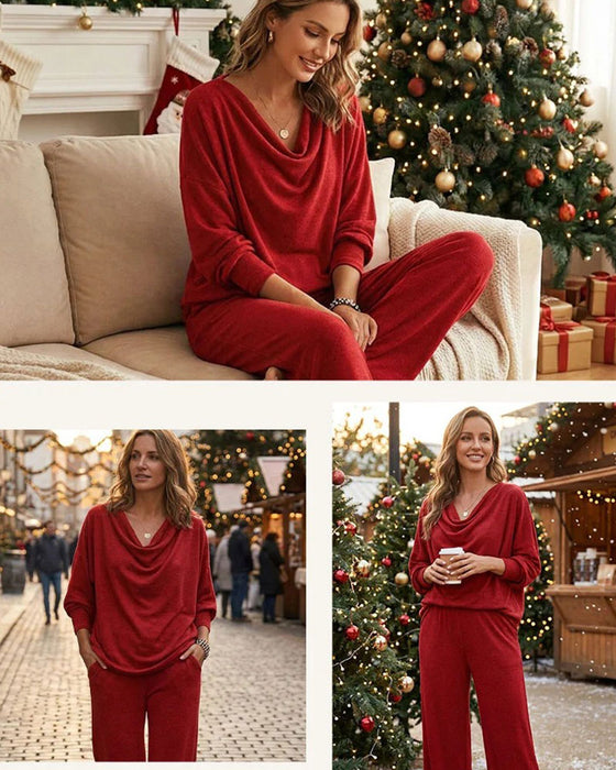 Sett Drapert Mock Hals Solid Casual