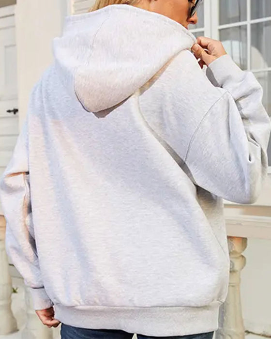 Hoodie Med Hette Uformell Pullover