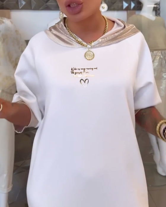 Kjole Hette Ensfarget Løs Splitt