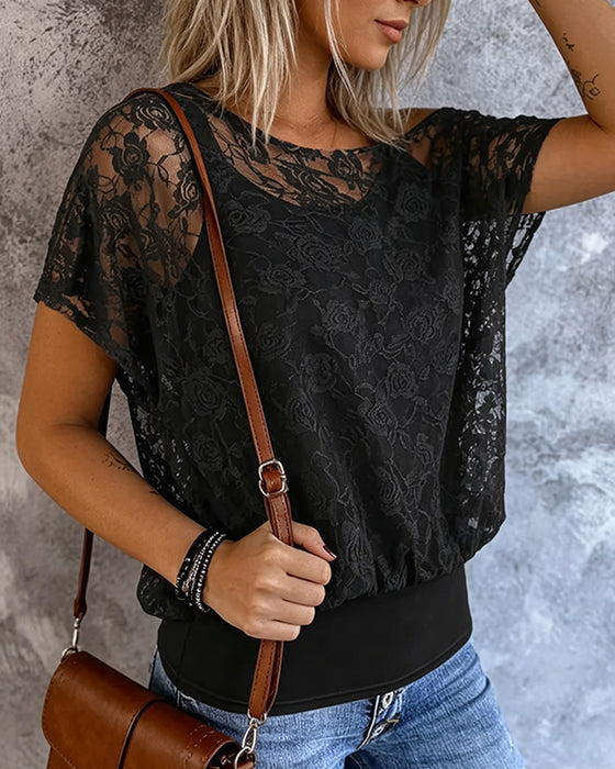 T-Shirt Off-Shoulder Blonder Lappverk Selger