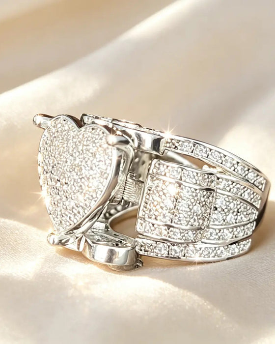 Pave Hjerteformet Ringsett for Kvinner