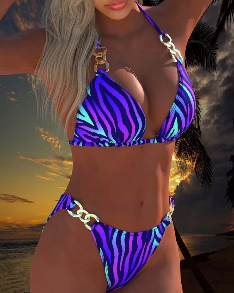 Badedrakt, moteriktig bikini med gradienttrykk