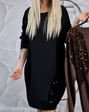 Kjole Rund Hals Glitter Lappeteppe