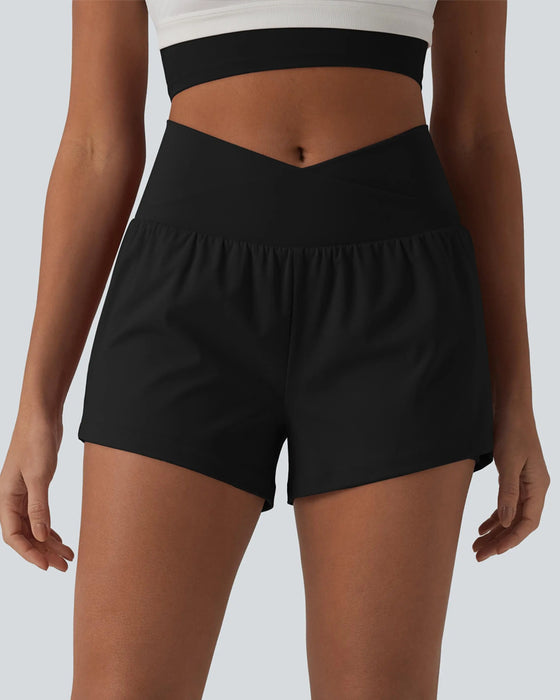 Ensfargede Shorts Middels Midje