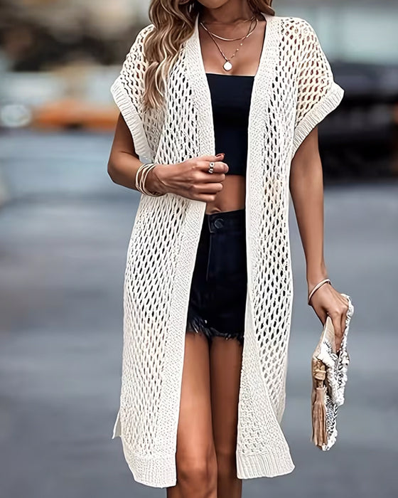Cardigan Mellomlang Hollow Out