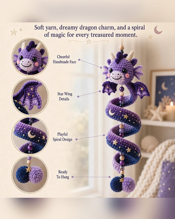 🐉 Nybegynnervennlig DIY-sett for et fortryllet drage-spiralhengende ornament | Komplett sett inkludert alle verktøy og en trinn-for-trinn-veiledning 💕