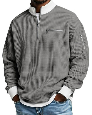 Sweatshirt Ståkrage Kontrasterende Glidelås