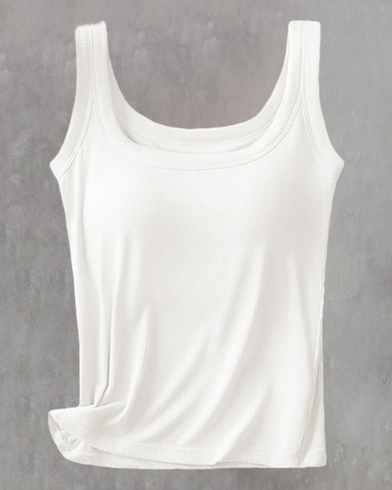 Vest I Ensfarget Med Innebygd Bh