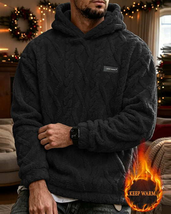 Menn Vinter Jacquard Mønster Hoodie