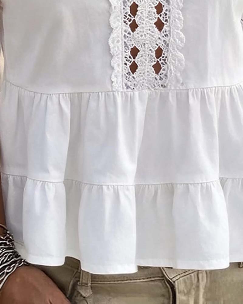 Bluse Off-Skulder Blonde Ruffle