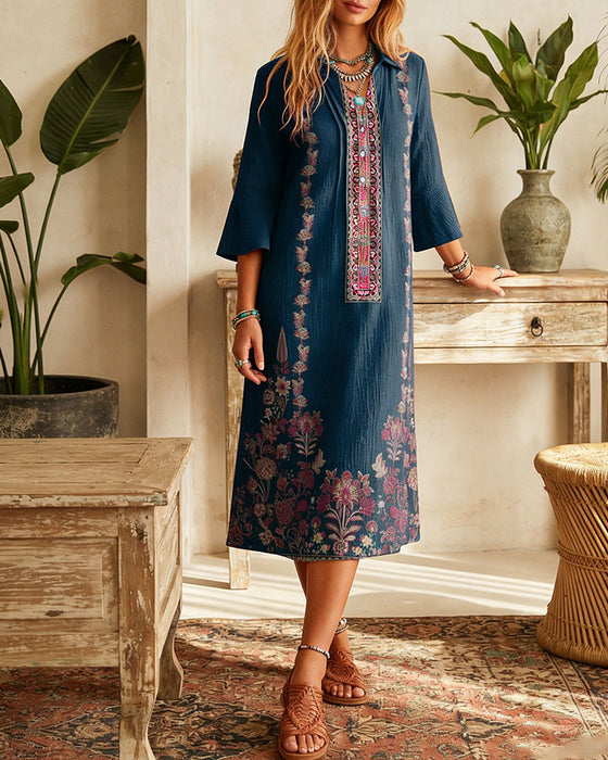 Kjole Utsvingt Erme Løs Retro