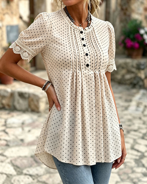 Bluse Boble Erme Polka Dot