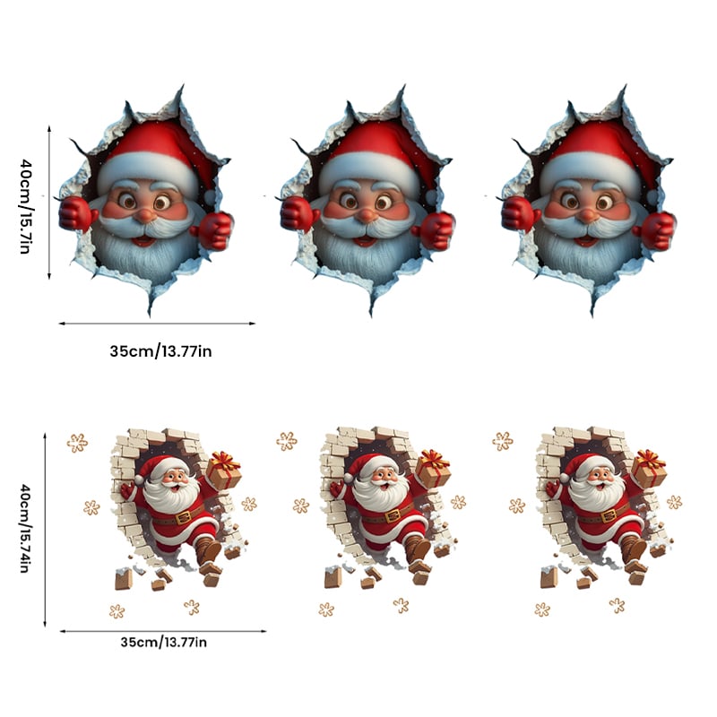 Julenisse Veggklistremerke Sett