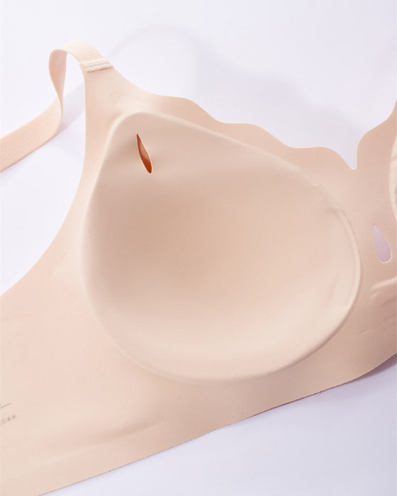 Dame-Bh Med Vanndråpeformet Utskjæring Og Blomstrete Bølgekant