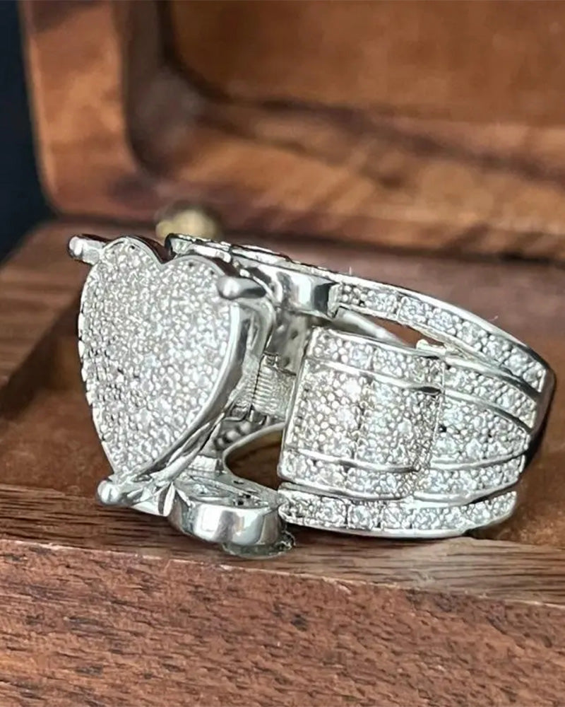 Pave Hjerteformet Ringsett for Kvinner