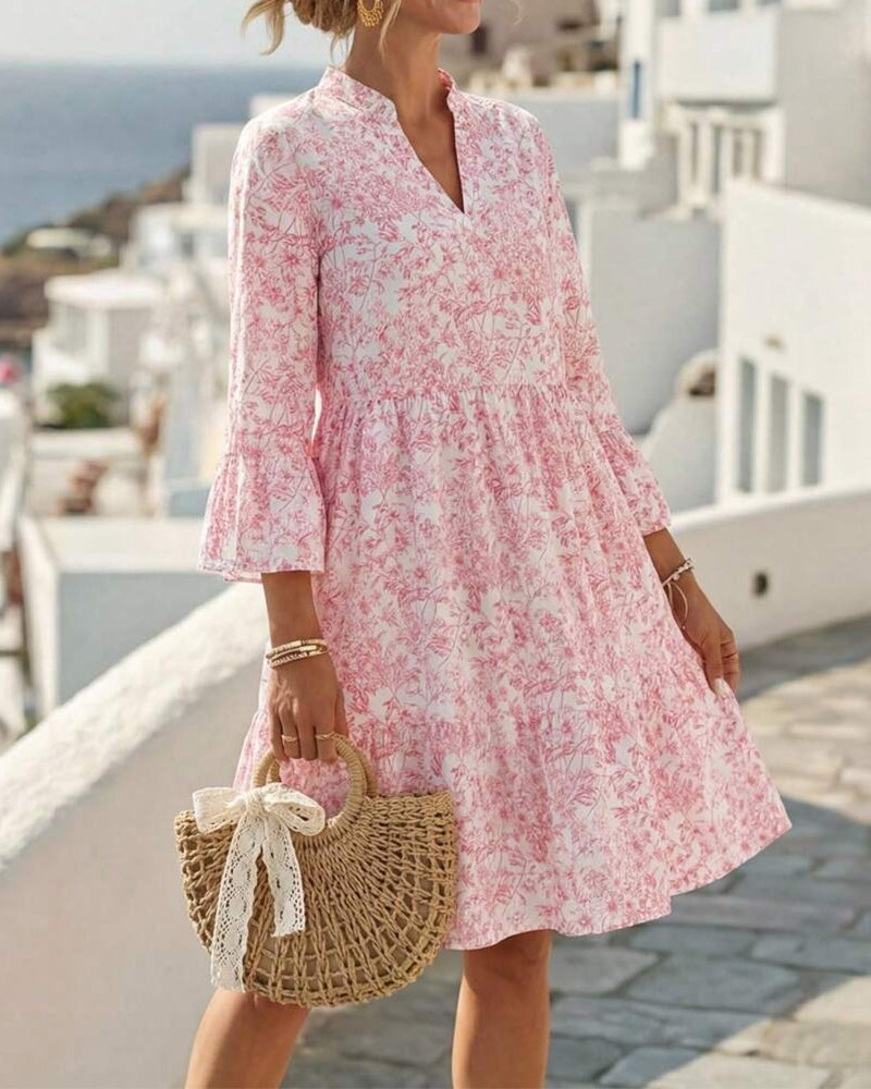 Kjole Blomst V-hals Kake